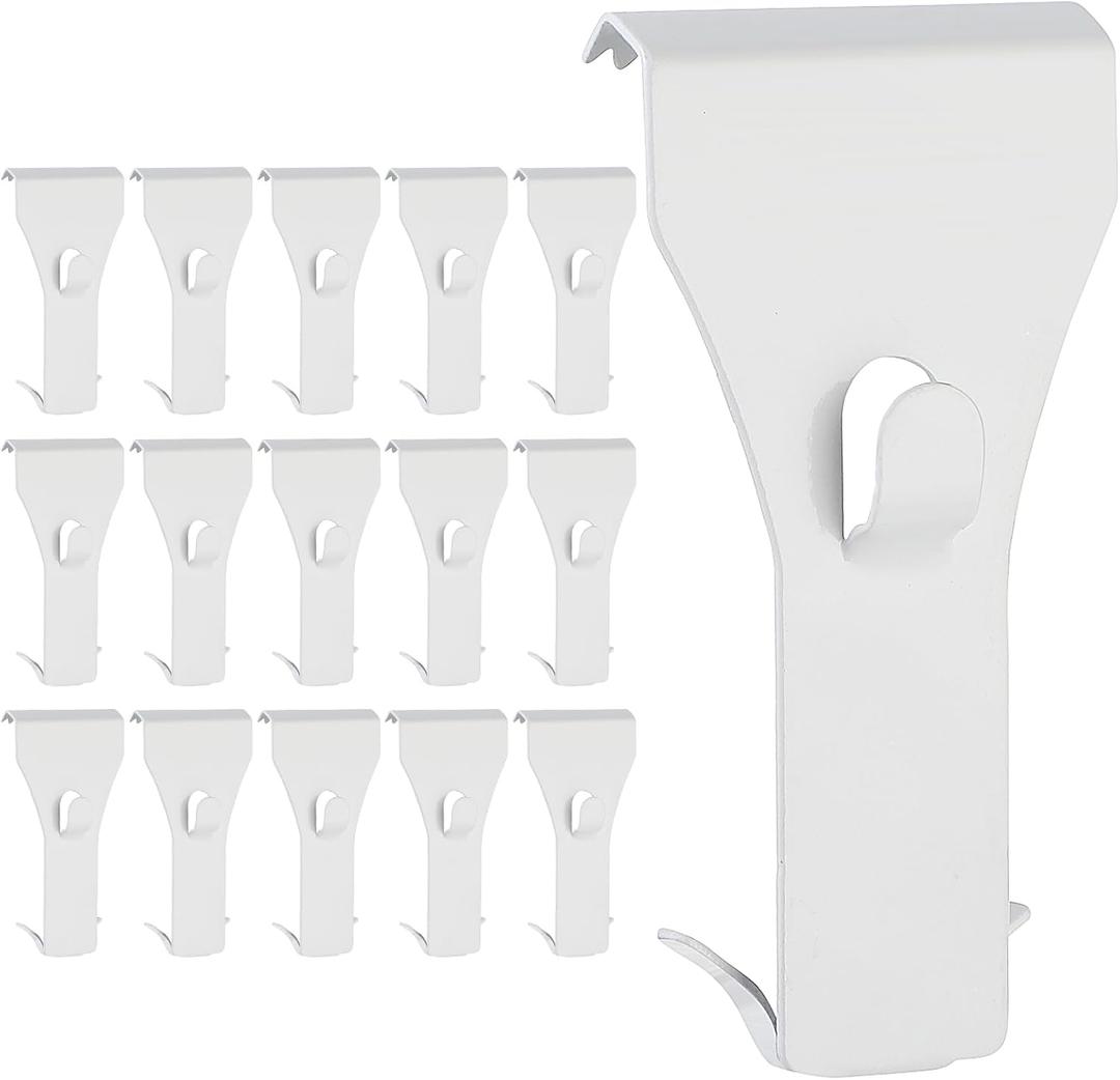 Ripeng 24 Pieces Brick Wall Clips and Hooks for Hanging Outdoors No Drill, Brick Hangers Fit 2-1/4 to 2-3/8 Inch Hooks to Hang Wall Decor, Pictures, Christmas Decorations Hangers (White)