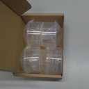 JUXYES 4 PCS Small Fruit and Vegetable Storage Container With Lid, Plastic Onion Storage Keeper Container for Fridge, Portable Fruit And Vegetable Saver Storage Container for Onion Tomato Lemon Apple