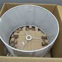 Adesso Floor Lamp with Natural Rubberwood Base and White Linen Lampshade  3-Way Adjustable Brightness, Lamp for Bedroom, Living Room, and House Dcor, 58.5 x 16