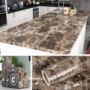 Livelynine 36 X 197 Inch Wide Dark Brown Contact Paper for Countertops Waterproof Kitchen Countertop Peel and Stick Wallpaper Marble Kitchen Island Table Top Desk Cover Counters Adhesive Vinyl Wrap