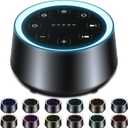 EasyHome Sleep Sound Machine White Noise Machines with 30 Soothing Sounds 12 Adjustable Night Light 10 Adjustment Brightness 32 Levels of Volume 5 Timers and Memory Function Home Travel Office (Black)