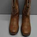 Rollda Kids Cowboy Boots for Boys Girls Western Square Toe Cowgirl Boots with Walking Heel (Toddler/Little Kid/Big Kid) Size 6