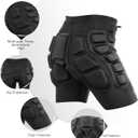 Protective Padded Shorts, Impact Resistance Sportswear Outdoor Impact Protective Gear for Snowboard, Skate, Ski, Skateboard, Unisex, 3D Protection for Hip, Butt and Tailbone (Large)