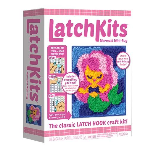 LatchKits Latch Hook Kits for Kids – Kids Crafts, Arts and Crafts, Yarn Art, Wall Hanging & Mini-Rugs, Craft Supplies, Pre-Cut Yarn, Easy to Follow Pattern, Hook Included, Arts & Craft, Ages 6+