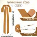 Aneco 12 Pieces Large Khaki Velvet Christmas Bows 35 x 16 Inch Christmas Swag Bow Pre Tied Fence Staircase Wreath Bows Holiday Tree Topper for Xmas Home Door Outdoor Decorations