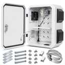 Outdoor Electrical Box with Thermostat and Fan, Cold-Rolled Steel Plate, Aluminum Alloy Back Beam, One-Piece Ventilation Design, IP65 Waterproof, Wall/Pole Mounted. (15.7" x 11.8" x 7.9")