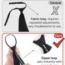 Boys Black Tie 8-10 Years Kids Black Necktie Tie Adjustable Pre-tied Zipper Tie, Bowtie and Pocket Square 3-piece For Wedding School Graduation Corbatas Para Nios