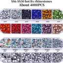 blinginbox Hotfix Rhinestone Setter Hot Fix Applicator Tool Bedazzler Kit with Rhinestones Hot Fixed Wand for Clothes Clothing Fabric DIY Crafts 4000 Pcs Round Crystals Gems for Shoes and Clothes