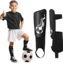 Soccer Shin Guards and Socks Kids Youth Lightweight Soccers Pads Defender with Ankle Protection Ski Shin Guards Football Equipment for Age 4-14 Toddler Boy Girl (Small, Black)