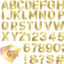 184 Pcs 6 Inch Large Letter Stickers, Big Font Alphabet Letter Self Adhesive Letters Kit, Gold Vinyl Number Punctuation Sticker for Mailbox Bulletin Boards Classroom Window Door Home Party Decor