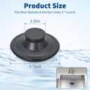 2 Pack Kitchen Sink Stopper, Garbage Disposal Dishwasher Plug Cap, Durable Plastic Drain Stopper, Snug Fit Without Water Leakage, Easy to Clean, Compatible with Standard Kitchen Drains, Black