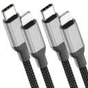 3 x 2ft USB C to Lightning Cable 2Pack,[Apple MFi Certified] Power Delivery USB C iPhone Charger Fast Charging, 2 foot Nylon Braided Type C to Lightning Cord for iPhone 14 13 12 11 Pro Max XR XS 8 SE iPad