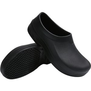 LIPROFE mens Slip Shoes,clogs (8.5 Women/6 Men, Black-1)