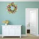 WreathDream Spring Wreaths for Front Door Pansy Wreath with Colorful Pansy for Front Door Indoor Outdoor Farmhouse Home Porch Wall Window Festival Wedding Decoration