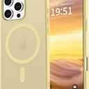 vnnink for iPhone 16 Pro Max Case,Magnetic Matte Military Grade Drop Protection Translucent Cell Phone Cover - Slim Rugged Durable Shockproof Bumper Case-Yellow