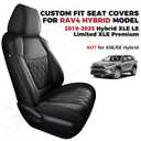 FREESOO Custom Seat Covers for Toyota RAV4 2019 2020 2021 2022 2023 2024 2025 Hybrid XLE LE Limited XLE Premium, RAV4 Leather Car Seat Covers Interior, RAV 4 SUV Accessories Full Set, Black