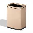 4.7 Gallon/18L Brushed Gold Bathroom Trash Can, Open Top Slim Dual Wastebaskte Simple Human Stainless Steel Garbage Can for Commercial Home Kitchen Office (18L Champagne Gold)