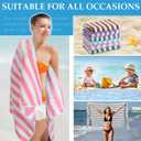 Moukeren 30 Packs Oversized Beach Towels Bulk Absorbent Quick Drying Towel Large Soft Pool Towels Microfiber Travel Towel for Women Men Hotel Spa Hot Tub and Bath (59 x 28 Inch,Stripe)