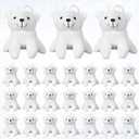 24 Pcs Polar Bear Stuffed Animal Small White Polar Bear Christmas Soft Cute Plush Toy Gifts for Winter Birthday Xmas Tree Decoration(Sitting)