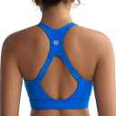 RUNNING GIRL Adjustable Straps High Impact Sports Bra for Women,High Support Workout Sports Bras with Sewn in Pads (Blue, S)