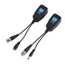 1 Pair Passive CCTV Coax BNC Video Power Balun Transceiver to RJ45 Connector with 12cm Cable Adapter BNC to RJ45 Passive Video Balun for Camera System