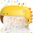 Lehoo Castle Baby Bath Toys, Dinosaur Bath Bubble Machine, Bath Toys for Kids Ages 1-3, Automatic Bathtub Toys Bubble Maker Gifts for Boys Girls, Yellow