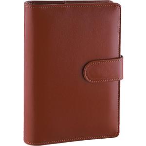 Antner A6 Binder 6 Ring Refillable Notebook Budget Planner for A6 Filler Paper, PU Leather Loose Leaf Personal Planner Wallet Money Organizer Cash Stuffing Binder with Magnetic Buckle Closure, Brown