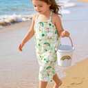 RAISEVERN Toddler Girls Halter Backless Romper Baby Kid Jumpsuit Pants Clothes with Pocket Size 1-6 T (White)