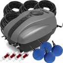 Pond Aerator Pump with Check Valves Air Stones Airline Tubing, All-in-1 Pond Air Pumps for Outdoor Ponds