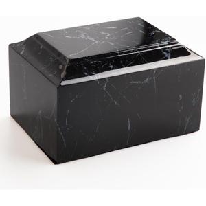 MAKEY'S Classic Cultured Marble Cremation Urn for Human Ashes Adult Male/Female, Professional Decorative Cremation Urn for Ashes-Black