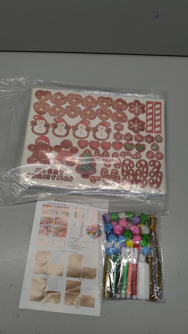 Make a Gingerbread House Stickers, Make Your Own Stickers Christmas Crafts for Kids DIY Gingerbread House Christmas Party Classroom Art Activity Favors