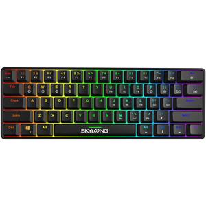 SKYLOONG 60% Mechanical Keyboard,Full Keys Programmable,RGB Portable Small Compact Waterproof Gaming Keyboard 61 Keys Gateron Blue Switchs Hot Swappable Keyboard for PC Mac Laptop Computer
