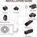HOXHA 3" W 10Ft L Brown Line Set Cover Kit for Mini Split Air Conditioners Decorative PVC Slim Line Cover for Central AC & Heat Pumps Systems Tubing Cover