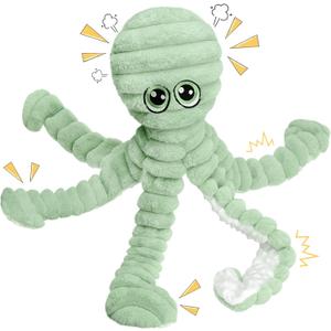 PrimePets Dog Toys for Large Dogs, 27 Extra Large Plush Octopus Dog Toy, Crinkle Squeaky Dog Toy for Small Medium Large Breeds, Interactive Stuffed Chew Toys to Keep Them Busy, Green