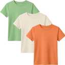 3 Pack Toddler Short Sleeve Tops | Crew Neck, Slim Fit, Summer Tees, Basic, Cute, Casual Tops, for Kids 18M-5T