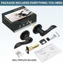 TICONN Traditional Wave Style Reversible Door Lever, Door Handle for Interior Doors and Closet (Matte Black, Keyed Entry - Keyed Alike, 1-Pack)