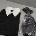 Women Halloween Costumes Adult, Long Sleeve White Collar Black Gothic Dress for Women, Halloween Costumes for Woman (X-Large)