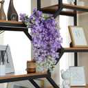 Dailisen 3 Strands 40'' Silk Purple Wisteria Artificial Flowers, Fake Wisteria Floral Hanging Plant Garland, for Home Decor, Party, Floor Vase, Balcony, Wedding Arrangement Decoration (Purple)