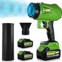 Leaf Blower Cordless, Lightweight Electric 980000RPM Handheld Blower for Lawn Care, Patio and Car Cleaning, Stepless Speed Regulation, Including 2 * 4.0Ah Batteries & Charger & Extended Nozzle