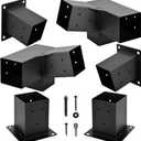 Pergola Kit, 15 3-Way Slanted Roof Pergola Bracket Set, Roof Wall Mount Pergola Extension Bracket 4" x 4" (Actual 3.5" X 3.5")