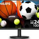 Philips 241V8LBS 24" (23.8") Full HD Monitor, 19201080, 100Hz, VA Panel, Adaptive-Sync, Flicker-Free, LowBlue Mode, HDMI & VGA, VESA Mount, Office Monitor