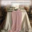 14 Pack Dusty Pink Cheesecloth Table Runner 17x108 Inch Semi Sheer Boho Gauze Cheese Cloth Fabric Table Runners, for Wedding Party Baby Shower Birthday Home Decor Garden Farmhouse