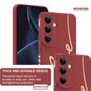 MOWIME for Samsung Galaxy S25 Case, Back Cute Plating Love Letter Pattern with Anti-Fall Lens Cameras Protection Soft TPU Shockproof Phone Cases for Women Girls-Red