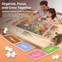 ALL4JIG 2000 Pieces Rotating Puzzle Board with 6 Drawers and Cover,28.50"x40.16"Portable Jigsaw Puzzle Table for Adults,Lazy Susan Spinning Puzzle Boards Gift for mom,Surface for Bricks Building, Large-2000pcs