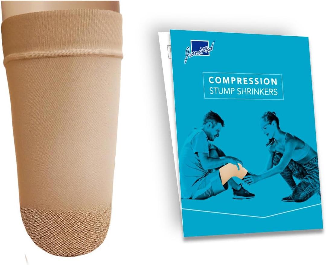 Prosthetic Stump ShrinkersAbove Knee, 35cm, Compression, Amputee Socks, 20-30, Daily use, Taiwan Excellence 2XL (Beige)