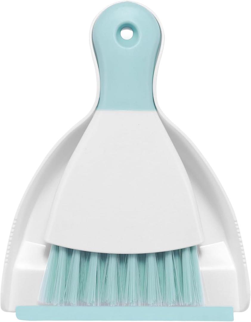 NACENA Mini Dustpan and Brush Set, Small Broom and Dustpan Set Dust Pan and Mini Hand Broom Dustpan and Broom Combo Compact for Home Table Keyboards Sofa Kitchen, Blue