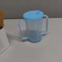 Sliner Adult Sippy Cups for Elderly 12 oz Straw Sippy Cups with 2 Handles No Spill for Adults Spill Proof Dysphagia Cup for Disabled Patients(Blue)