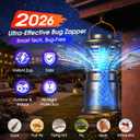 Bug Zapper Outdoor, 2-in-1 Mosquito Zapper with Attraction Light & Airflow Trap, 12H Long-Lasting Rechargeable Cordless Fly Zapper, Auto ON/Off, IPX5 Waterproof or Patio, Camping, Garage