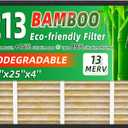 213 Biodegradable Bamboo Air Filter Replacement MERV 13 Fit for AprilAire Models 1210, 1620, 2216, 2210, 3210, 4200, 20x25x4 Furnace Filter, 213 Whole House Air Purifiers Replacement Filter - Pack of 1 