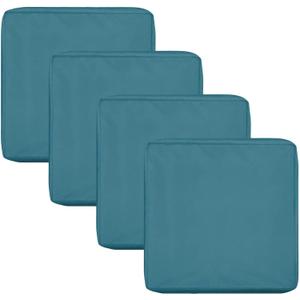 OutdoorLines Waterproof Patio Seat Cushion Cover Replacement, Anti-Slip Patio Chair Cushion Covering for Garden and Backyard (Set of 4, 24"x24"x4", Teal, Cover Only)